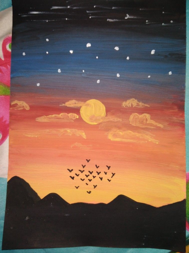Detail Contoh Lukisan Sunset Nomer 2
