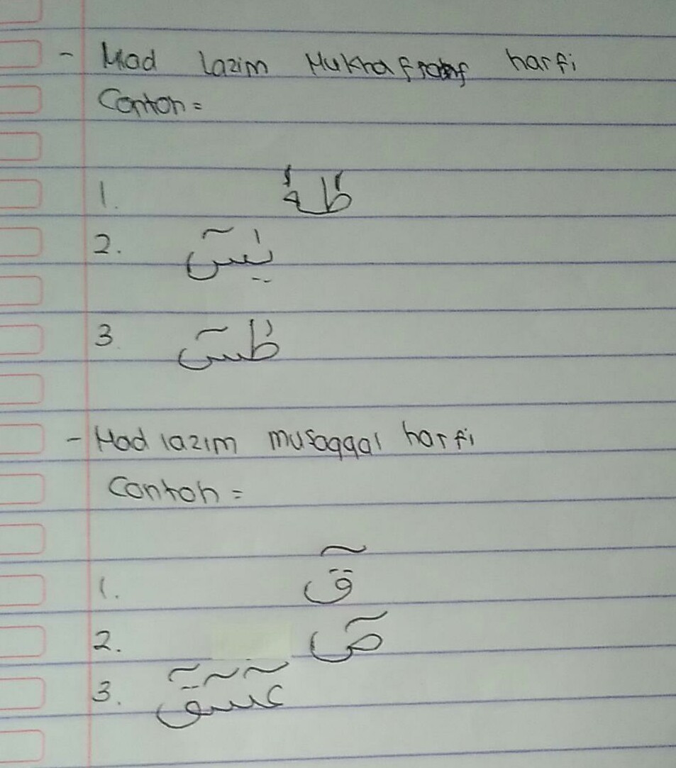 Detail Contoh Mad Lazim Harfi Mutsaqqal Nomer 15