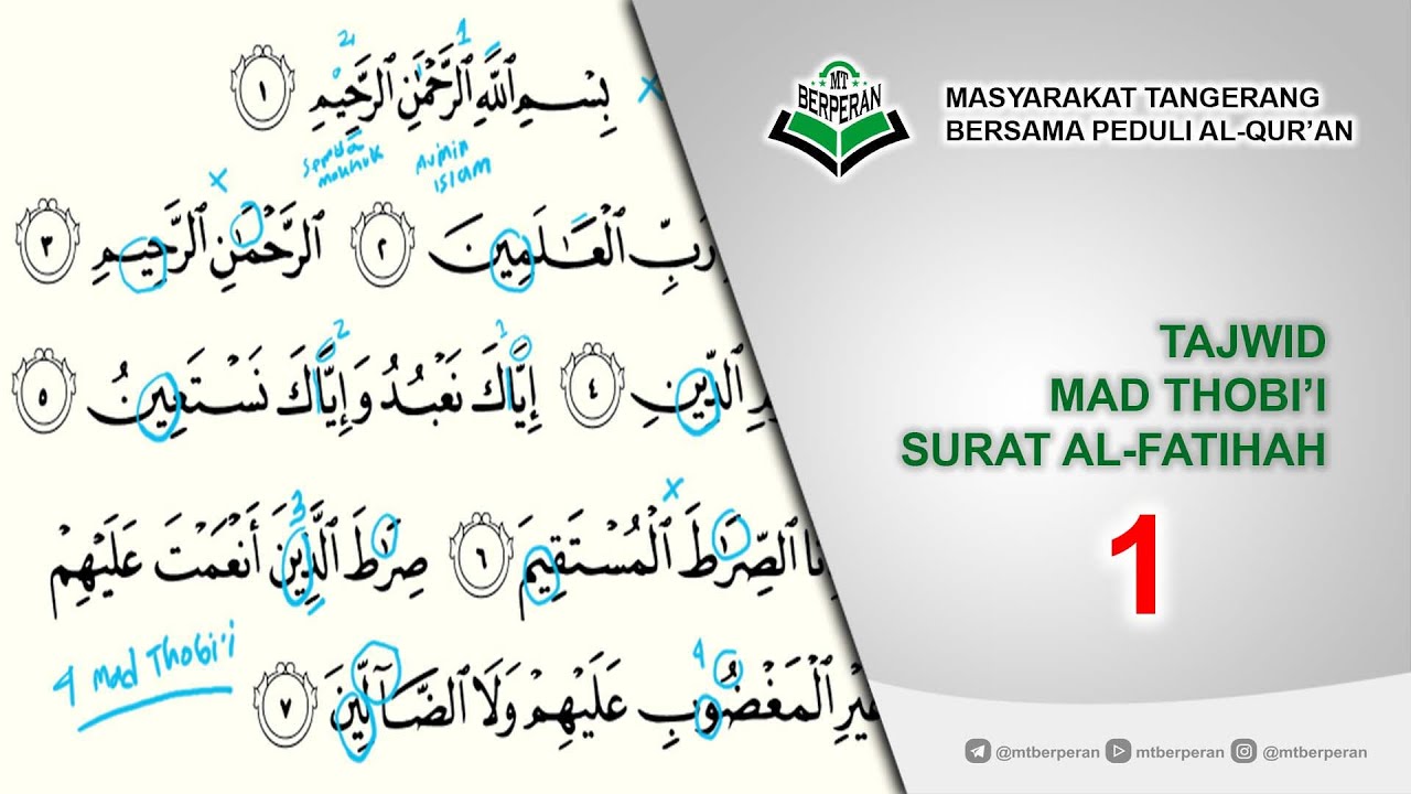 Contoh Mad Thobi I Dalam Surat Al Fatihah - KibrisPDR