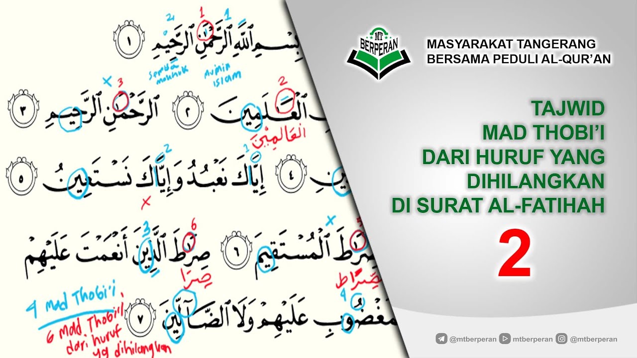 Detail Contoh Mad Thobi I Dalam Surat Al Fatihah Nomer 2