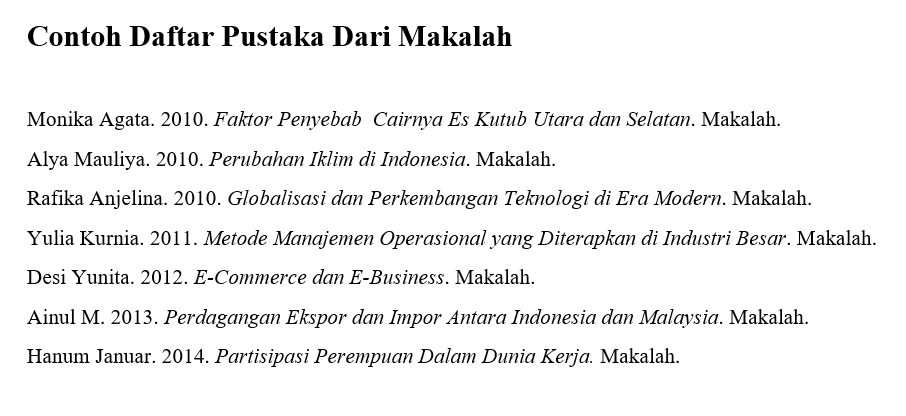 Detail Contoh Makalah Daftar Pustaka Nomer 9