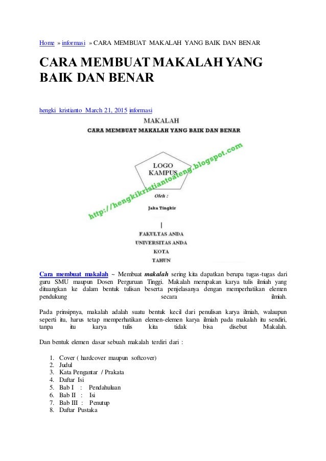 Detail Contoh Makalah Yang Benar Nomer 51