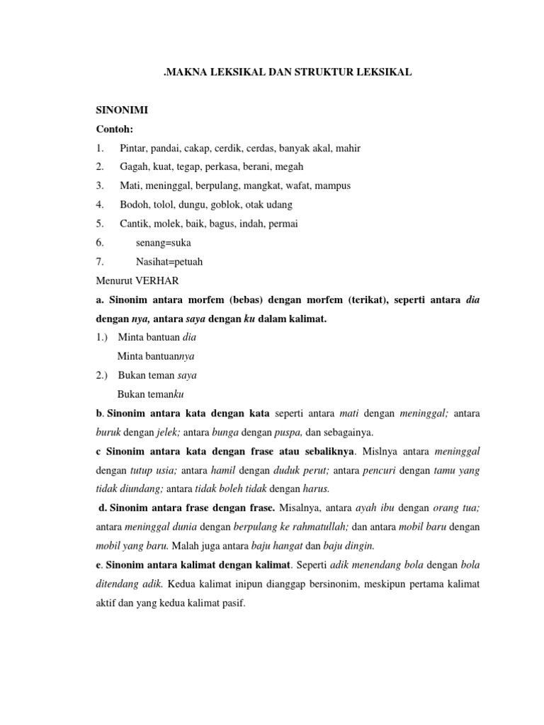 Detail Contoh Makna Gramatikal Nomer 25