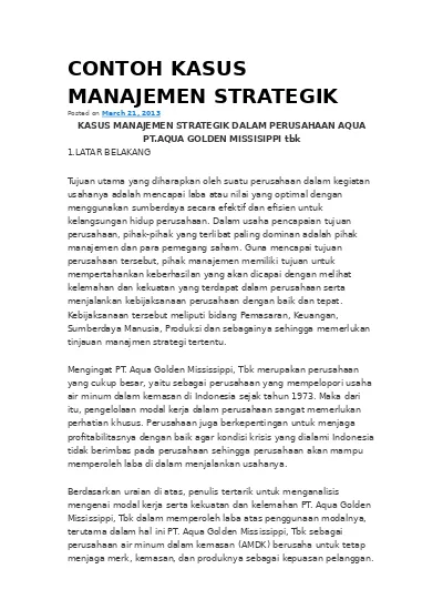 Detail Contoh Manajemen Strategi Nomer 12