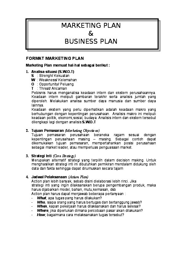 Detail Contoh Marketing Plan Nomer 12