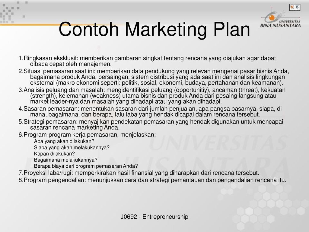 Detail Contoh Marketing Plan Nomer 39