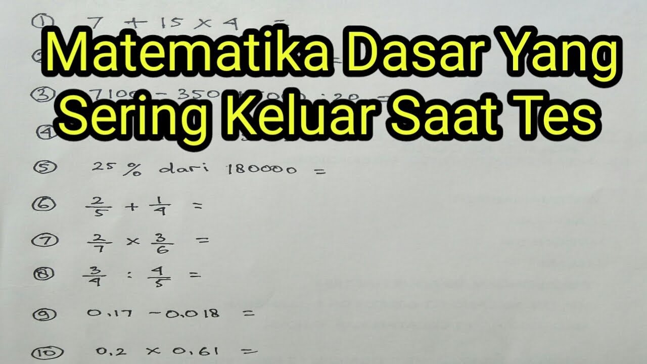 Contoh Matematika Dasar - KibrisPDR