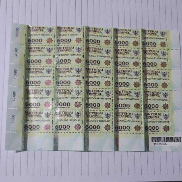 Detail Contoh Materai 6000 Nomer 25