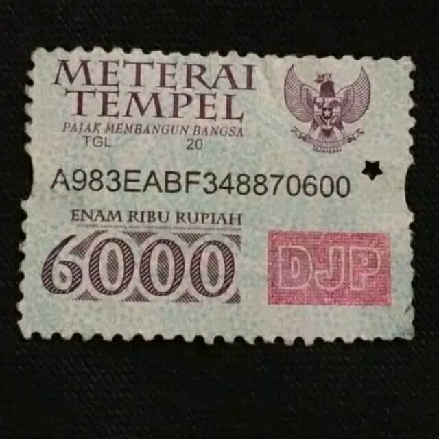 Detail Contoh Materai 6000 Nomer 28