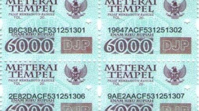 Detail Contoh Materai 6000 Nomer 35