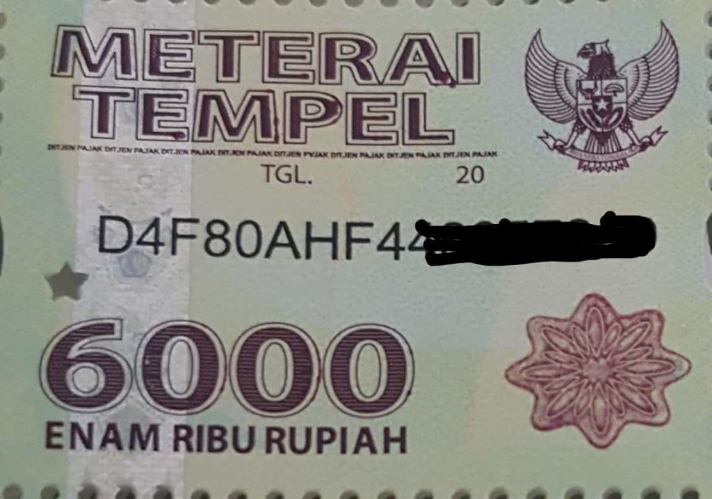 Detail Contoh Materai 6000 Nomer 36