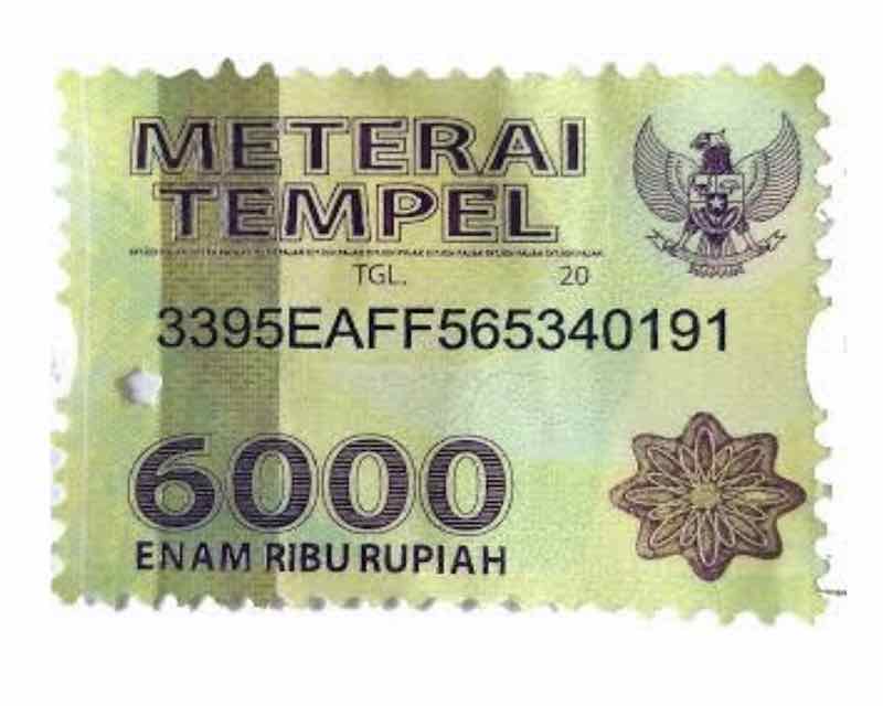 Detail Contoh Materai 6000 Nomer 4