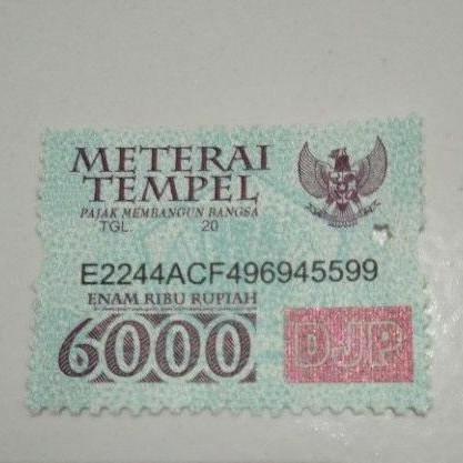 Detail Contoh Materai 6000 Nomer 38