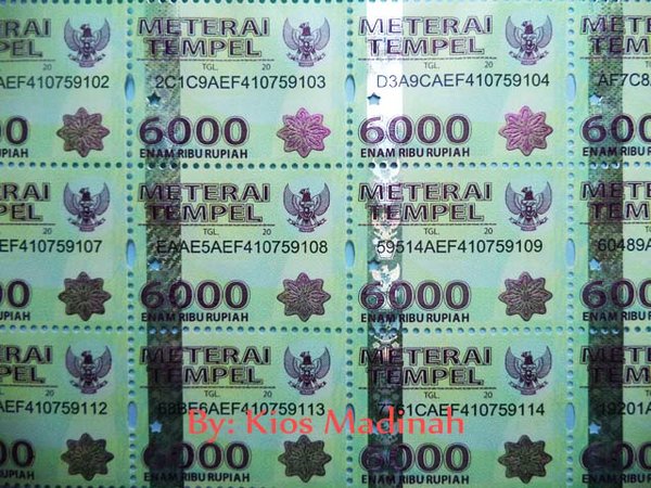 Detail Contoh Materai 6000 Nomer 51
