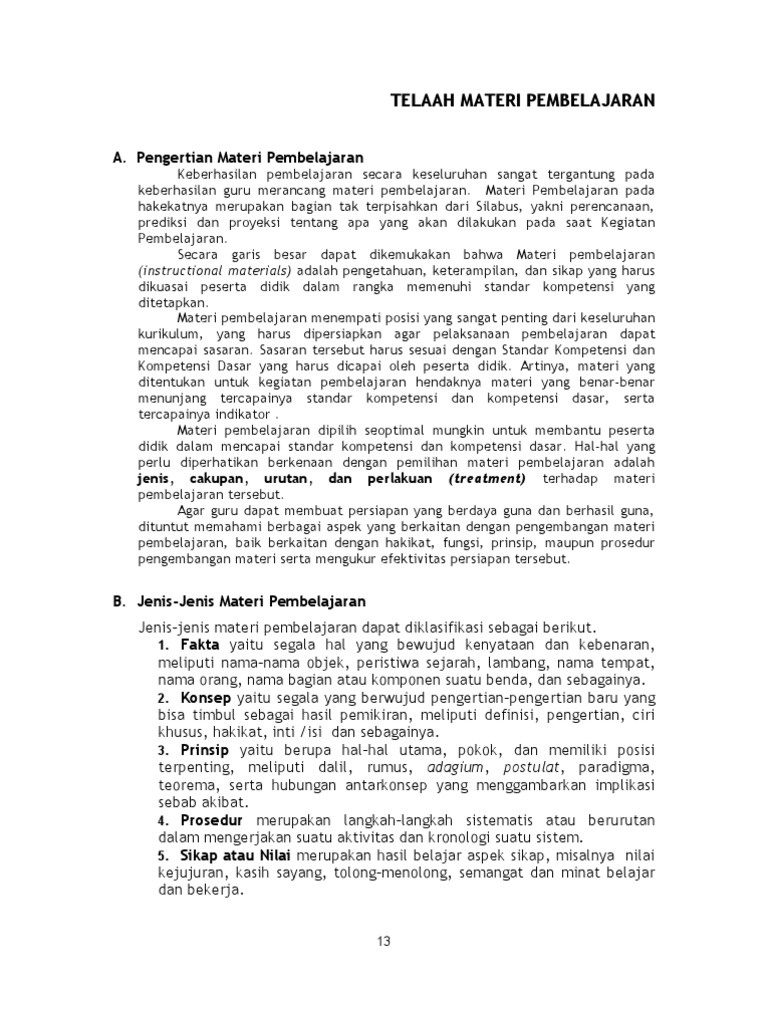 Detail Contoh Materi Pembelajaran Nomer 13