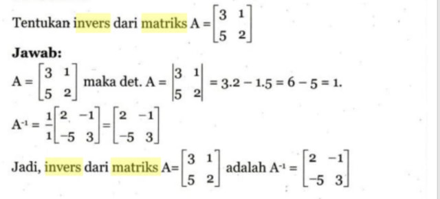Detail Contoh Matriks Invers Nomer 2