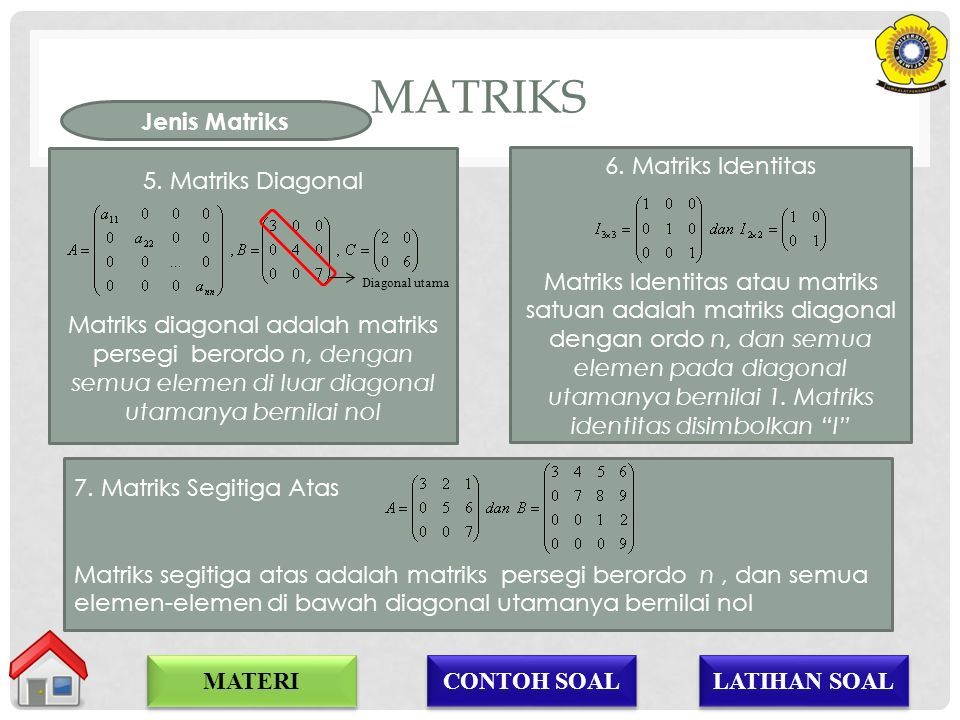 Detail Contoh Matriks Segitiga Atas Nomer 27