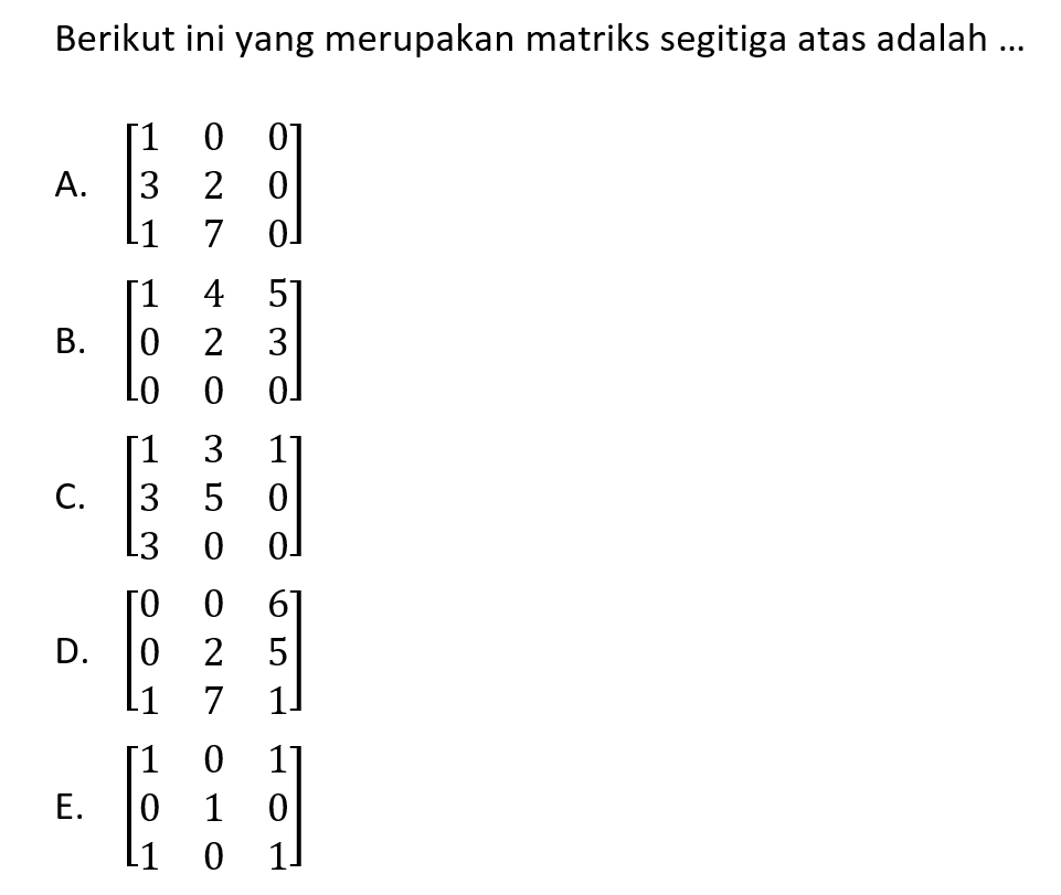 Detail Contoh Matriks Segitiga Atas Nomer 28