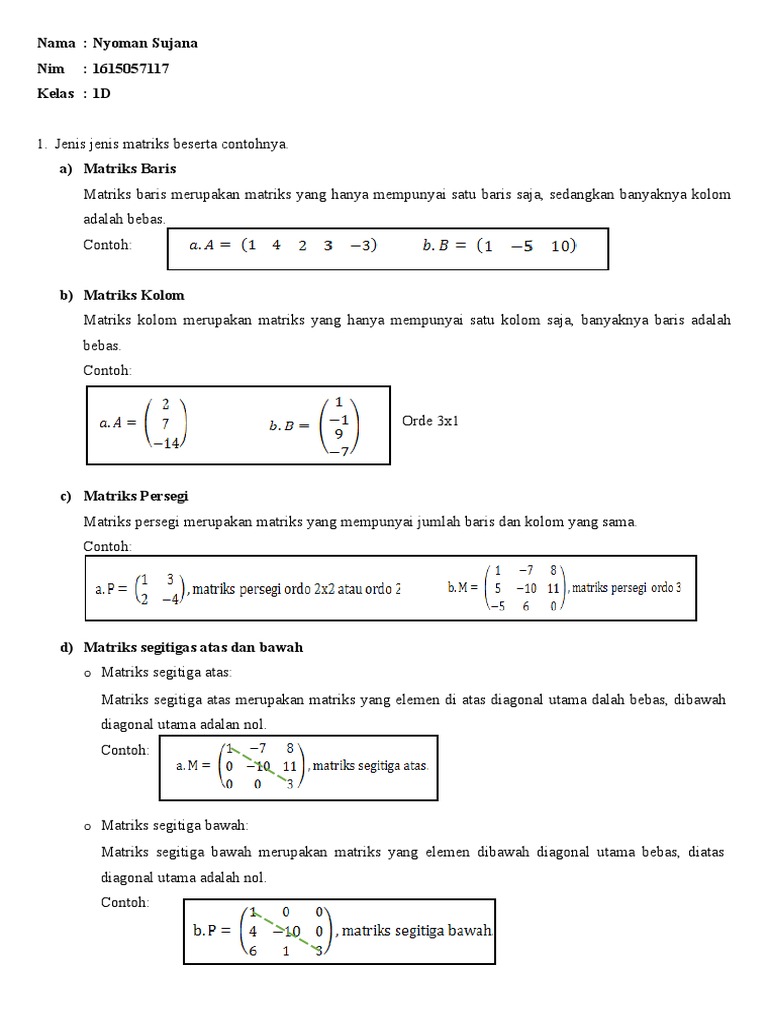 Detail Contoh Matriks Segitiga Atas Nomer 42