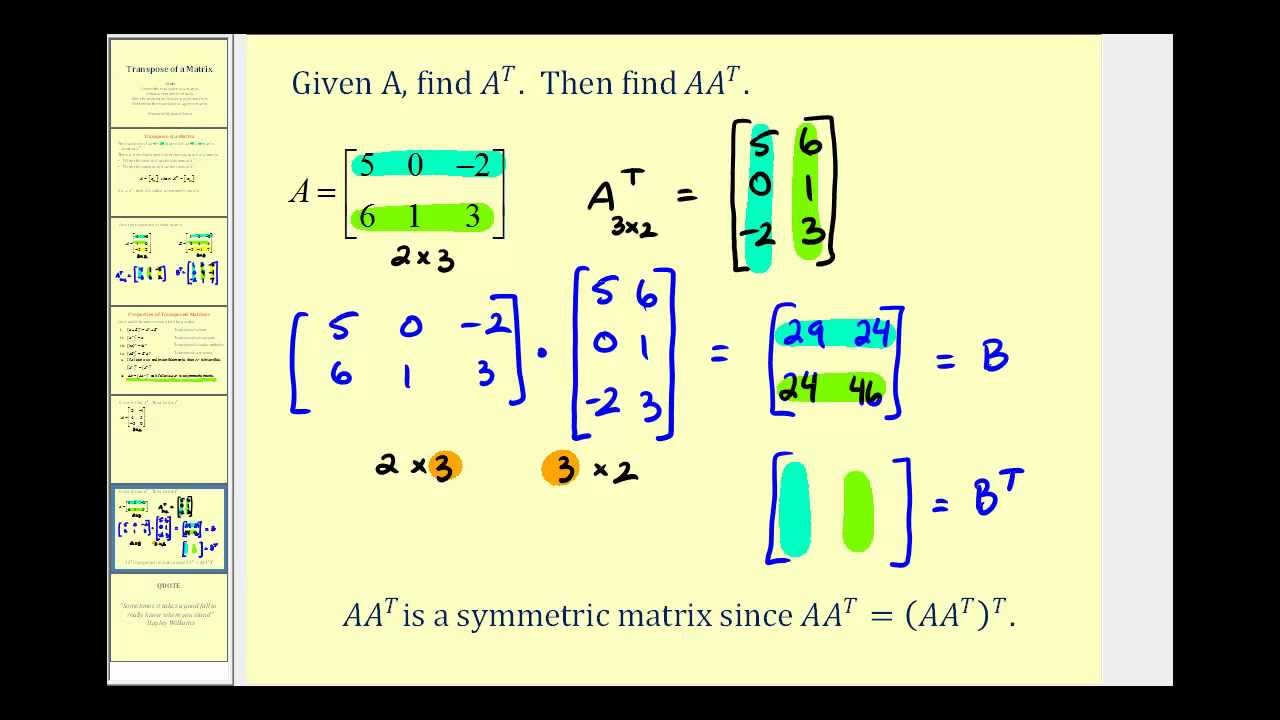 Detail Contoh Matriks Transpose Nomer 36