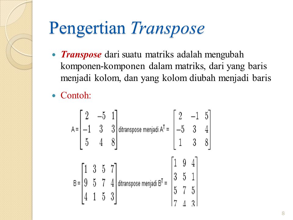 Detail Contoh Matriks Transpose Nomer 38