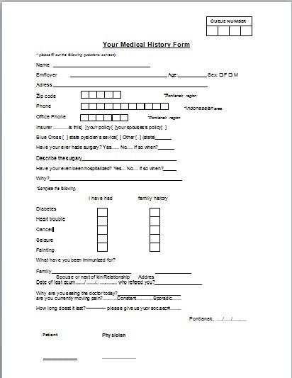 Detail Contoh Medical Form Nomer 3