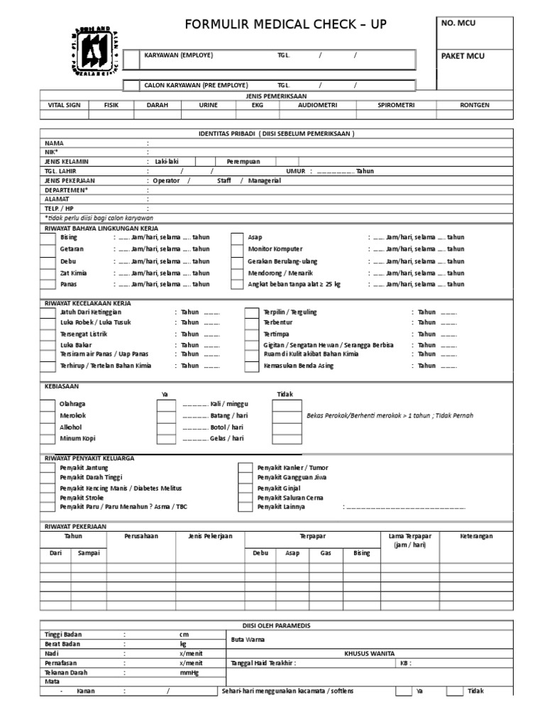 Detail Contoh Medical Form Nomer 33