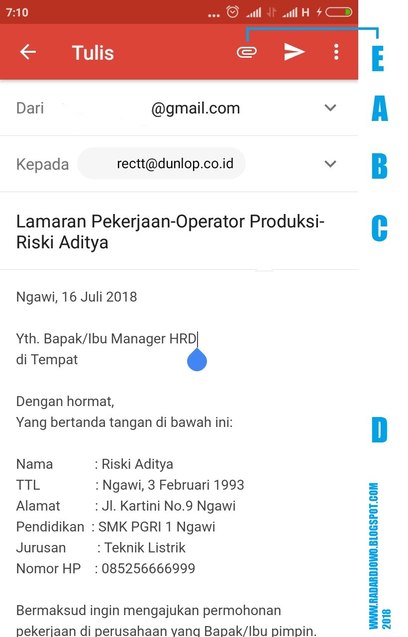 Detail Contoh Melamar Lewat Email Nomer 17