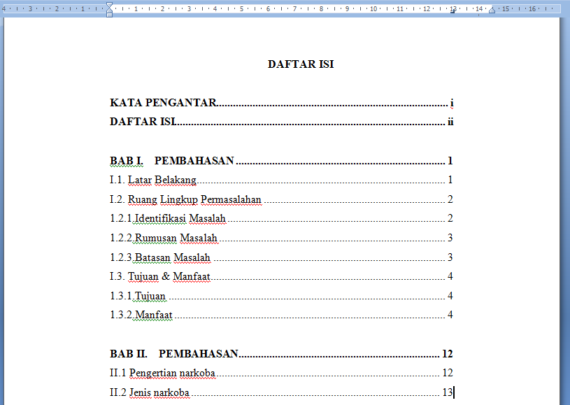 Detail Contoh Membuat Daftar Isi Nomer 15