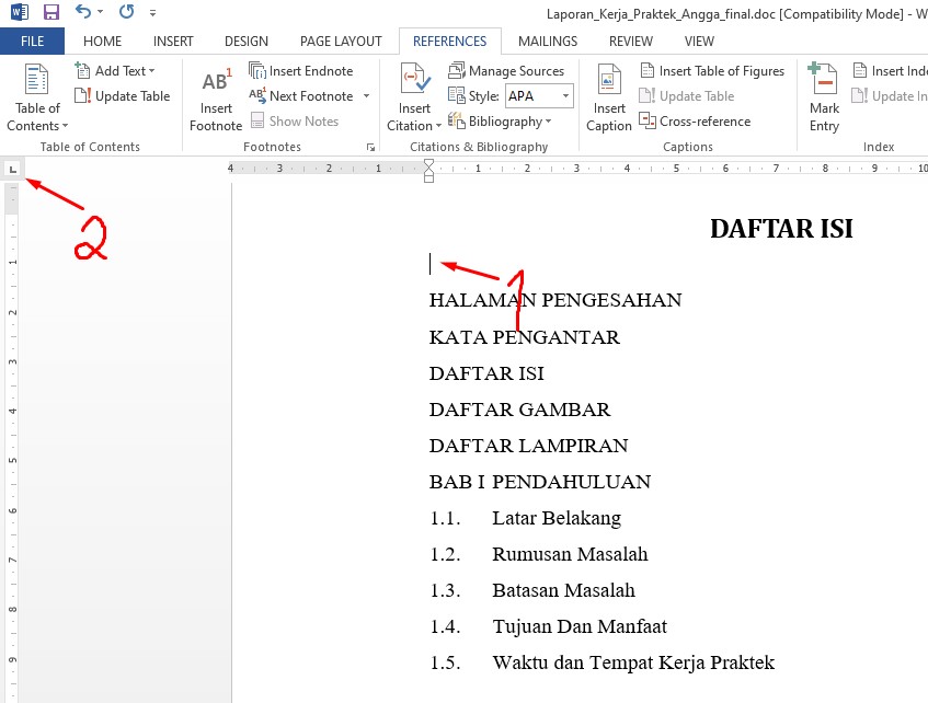 Detail Contoh Membuat Daftar Isi Nomer 40