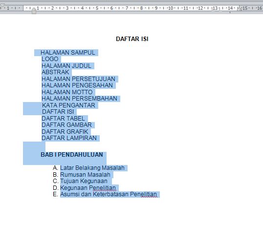 Detail Contoh Membuat Daftar Isi Nomer 42