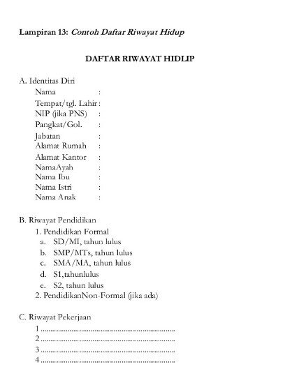 Detail Contoh Membuat Daftar Riwayat Hidup Nomer 16