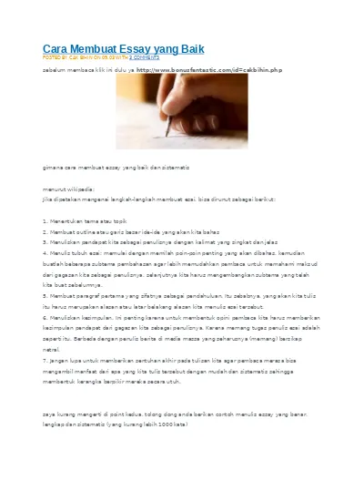 Detail Contoh Membuat Esai Nomer 21