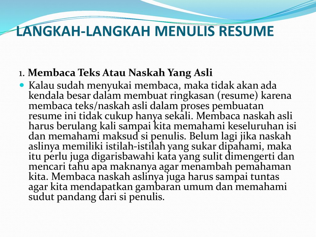 Detail Contoh Membuat Resume Nomer 56