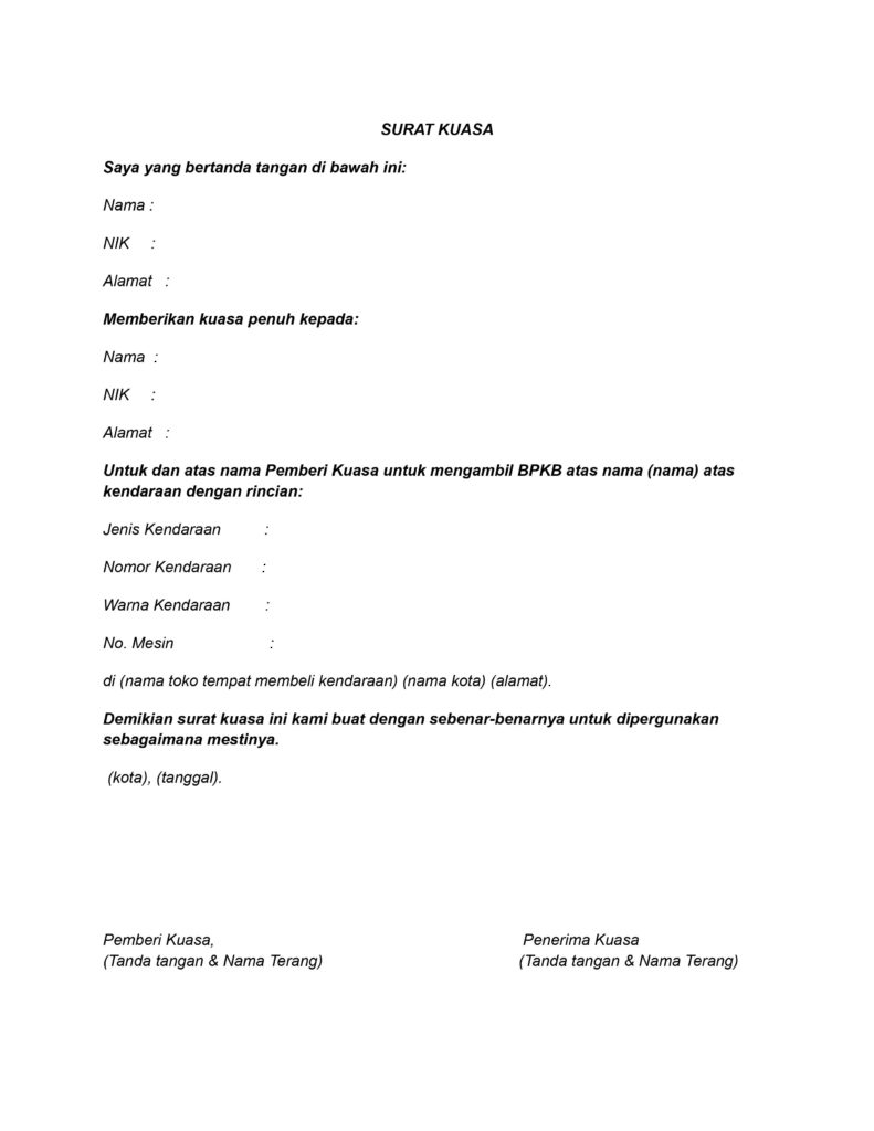 Detail Contoh Membuat Surat Kuasa Nomer 51