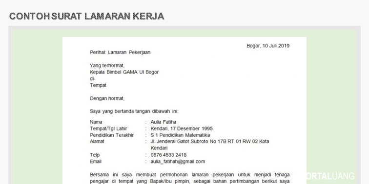 Detail Contoh Membuat Surat Lamaran Pekerjaan Nomer 29