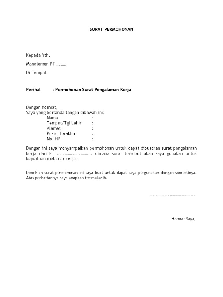 Detail Contoh Membuat Surat Permohonan Nomer 45