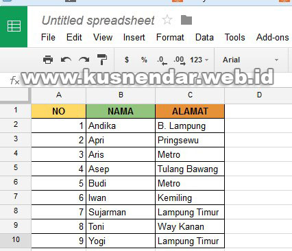 Detail Contoh Membuat Tabel Nomer 23