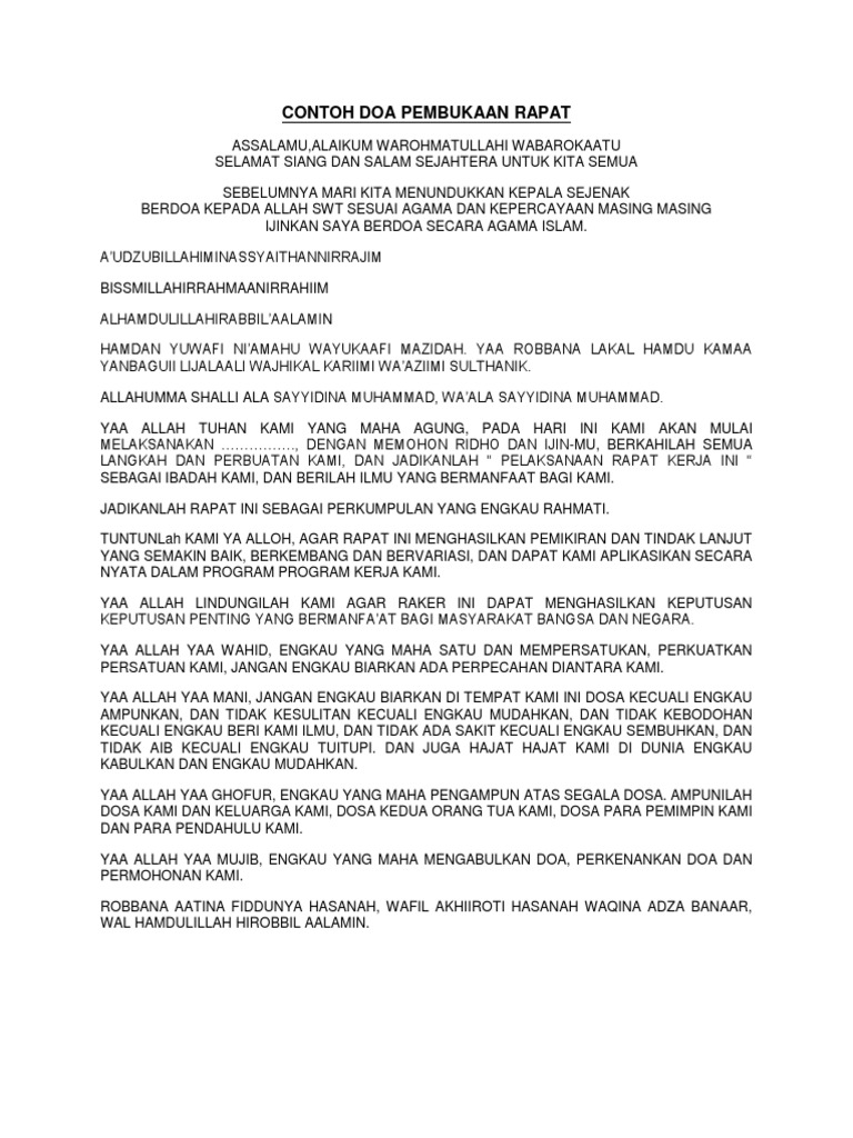 Contoh Memimpin Doa Di Kantor - KibrisPDR