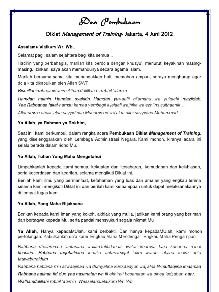Detail Contoh Memimpin Doa Di Kantor Nomer 13