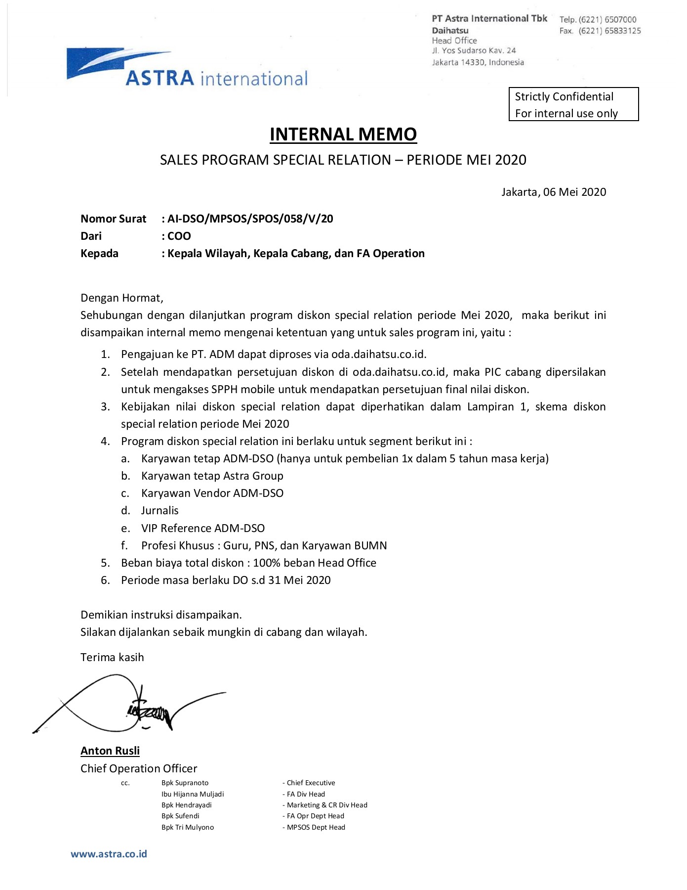 Detail Contoh Memo Internal Nomer 15