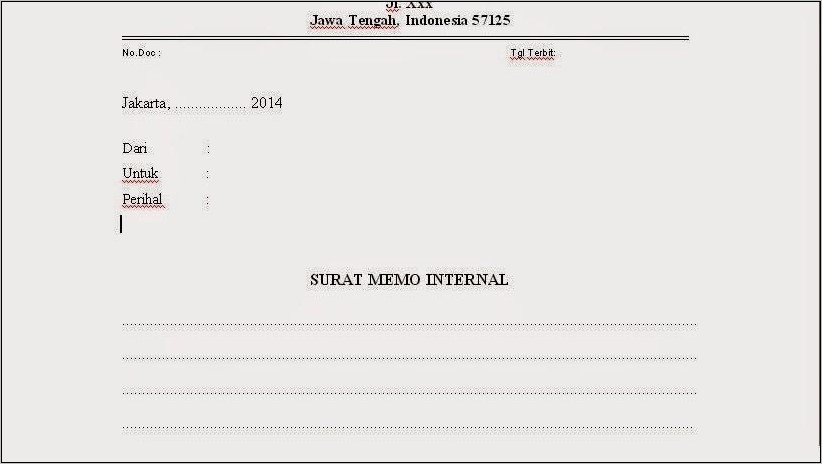 Detail Contoh Memo Internal Nomer 27