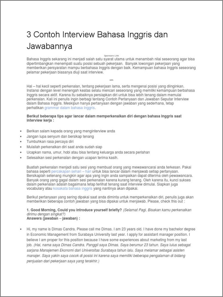 Detail Contoh Memperkenalkan Diri Saat Interview Nomer 20