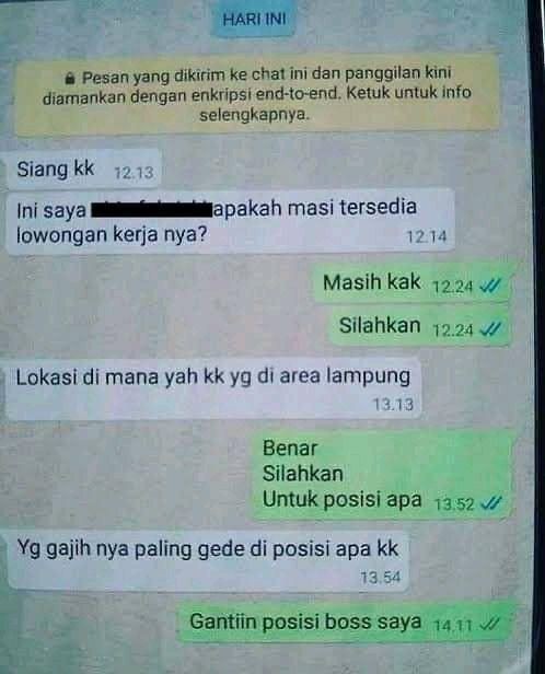 Detail Contoh Menanyakan Lowongan Kerja Lewat Wa Nomer 46