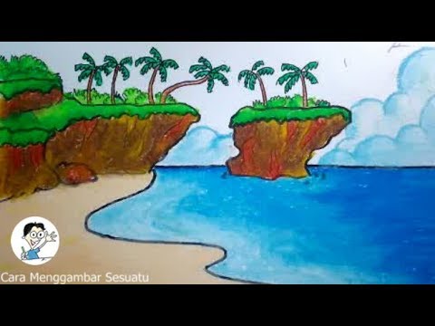 Detail Contoh Menggambar Pantai Nomer 32