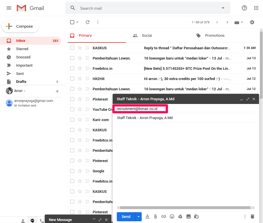 Detail Contoh Mengirim Lamaran Kerja Lewat Email Nomer 40