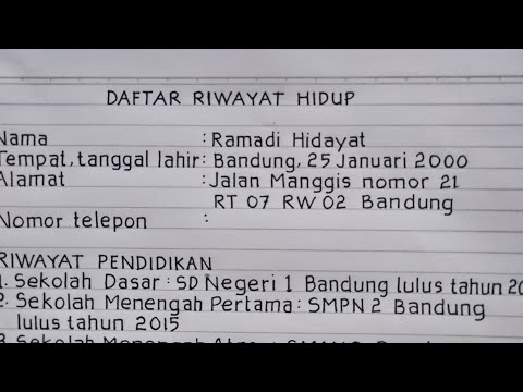 Detail Contoh Mengisi Daftar Riwayat Hidup Nomer 44