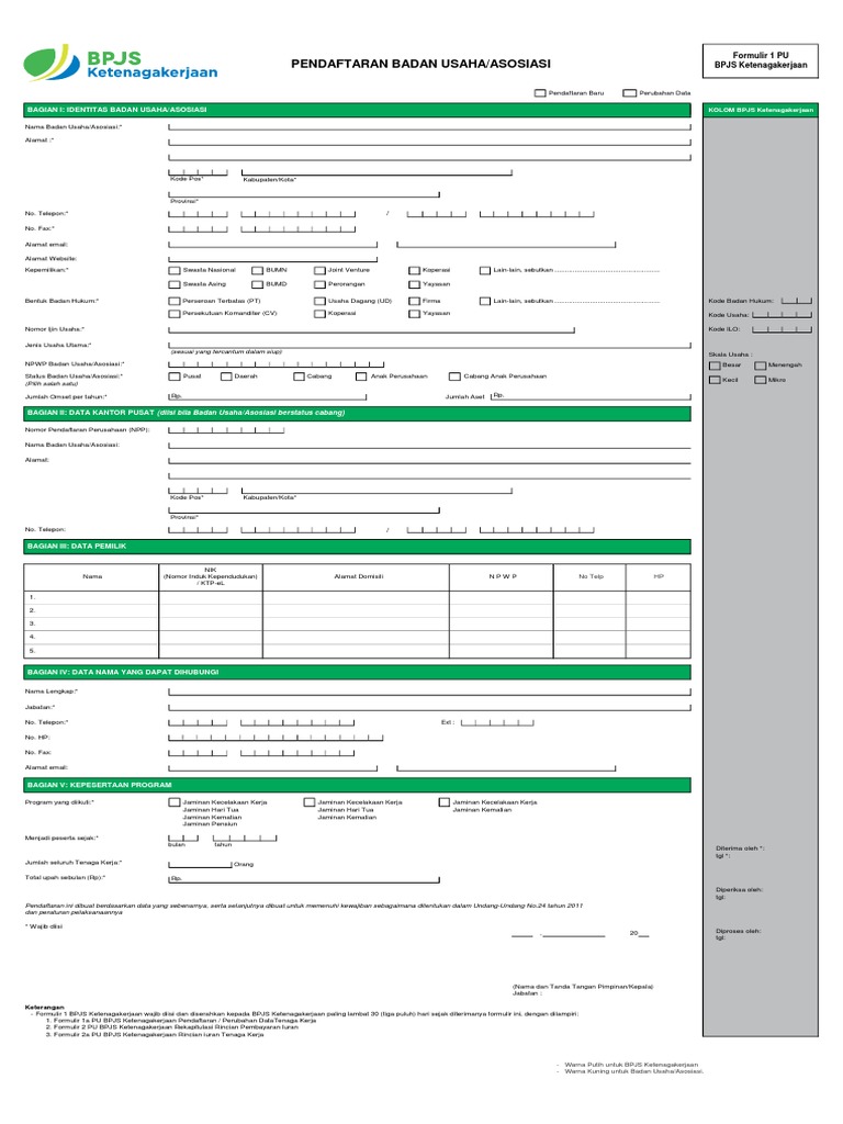 Detail Contoh Mengisi Formulir Bpjs Ketenagakerjaan Nomer 35
