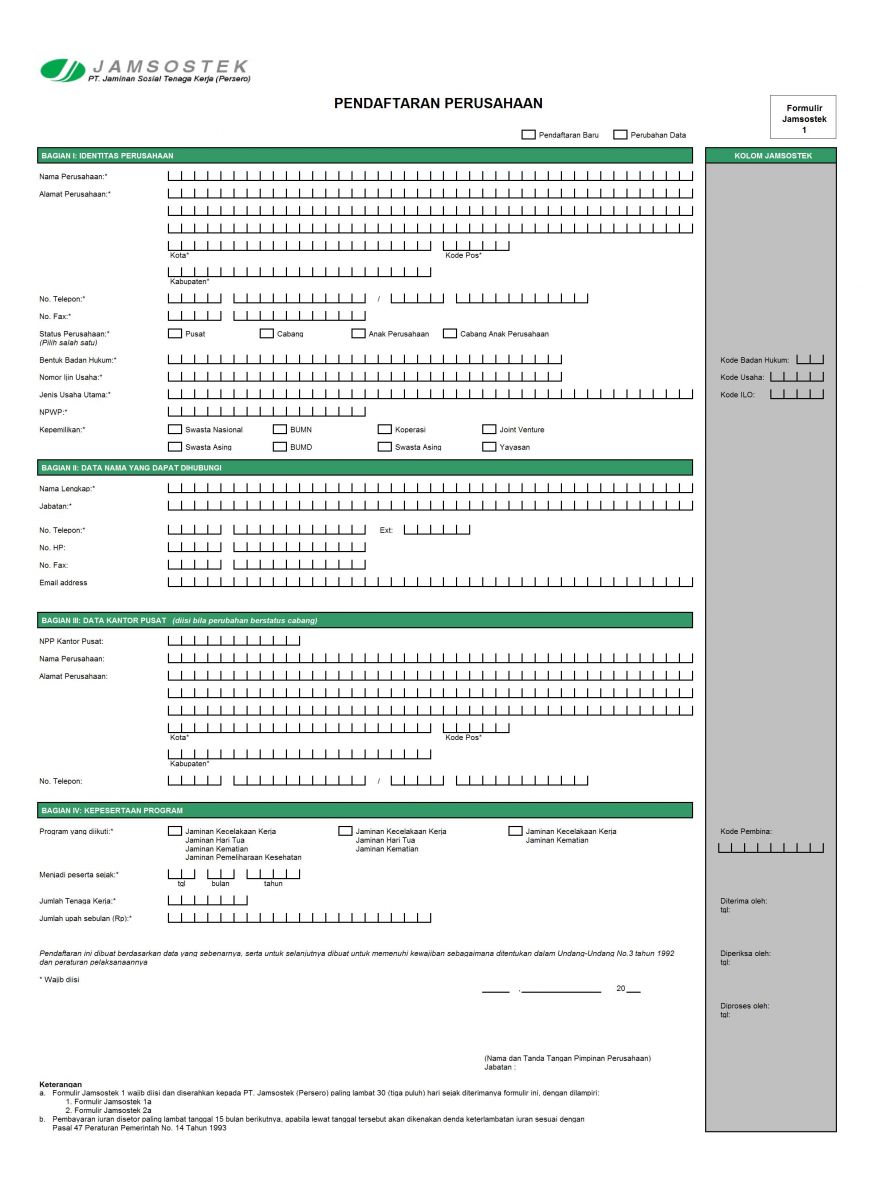 Detail Contoh Mengisi Formulir Bpjs Ketenagakerjaan Nomer 40