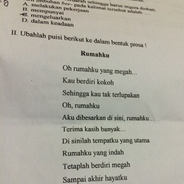 Detail Contoh Mengubah Puisi Menjadi Prosa Nomer 5